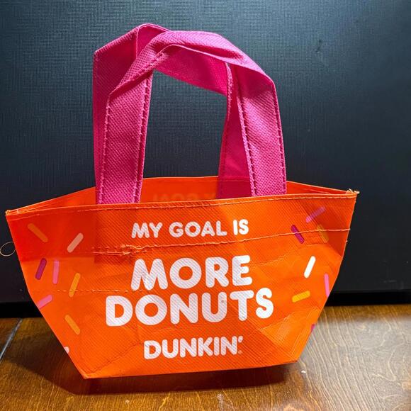 Other - Dunkin Donuts Orange Donuts Mini Tote Bag - My Goal is More Donuts